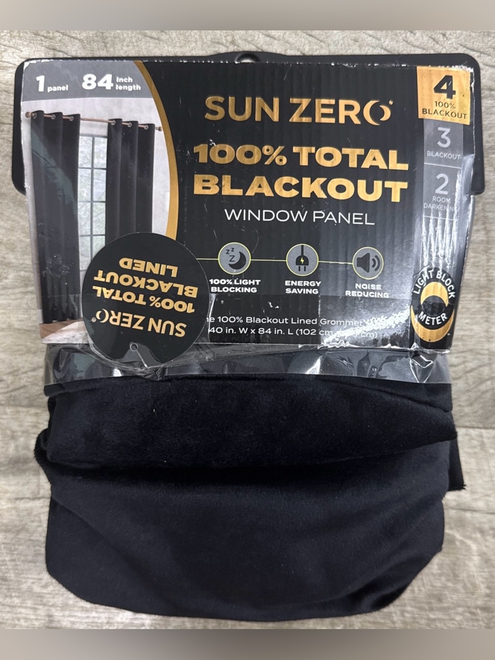 Sun Zero - 40"W x 84"L Decadent Velvet 100% Blackout #4 Lined Solid Window Panel